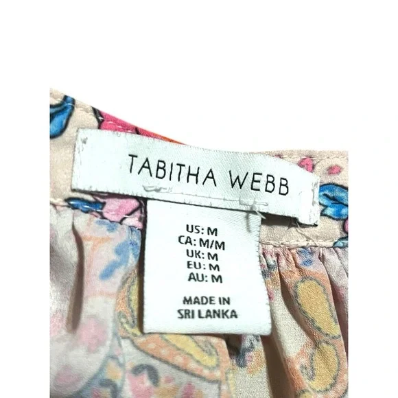 Tabitha Webb Womens Medium Halter Neck Paisley Floral Sleeveless Blouse Med - Picture 5 of 7